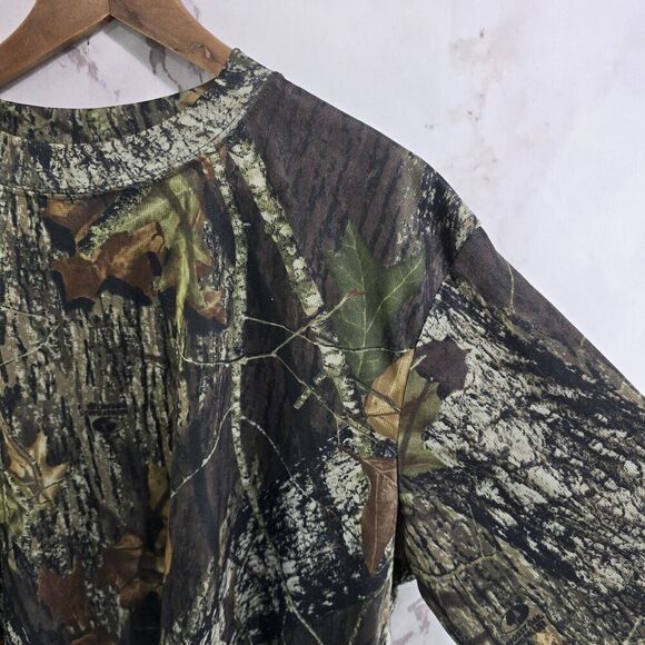 Mossy Oak Shirt Mens 2XL Camo Break Up Short Sleeve Whicking Poly Maple Woodland - Picture 8 of 9